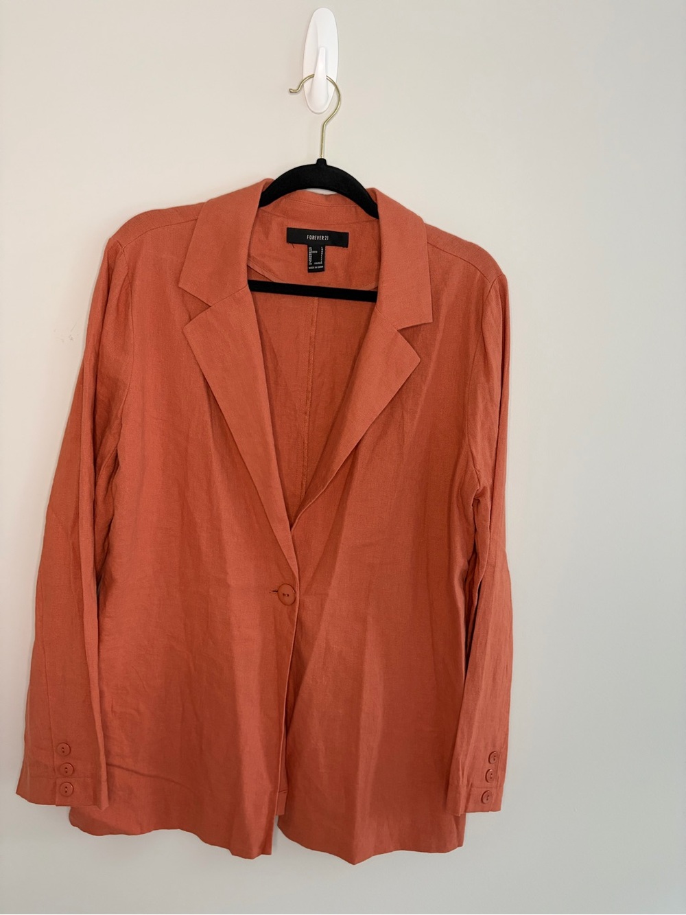 Forever 21 Women's Rust-Orange Single-Button Blazer